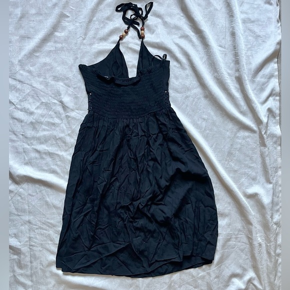 Santiki Black Beaded Halter Mini Dress - Picture 4 of 7